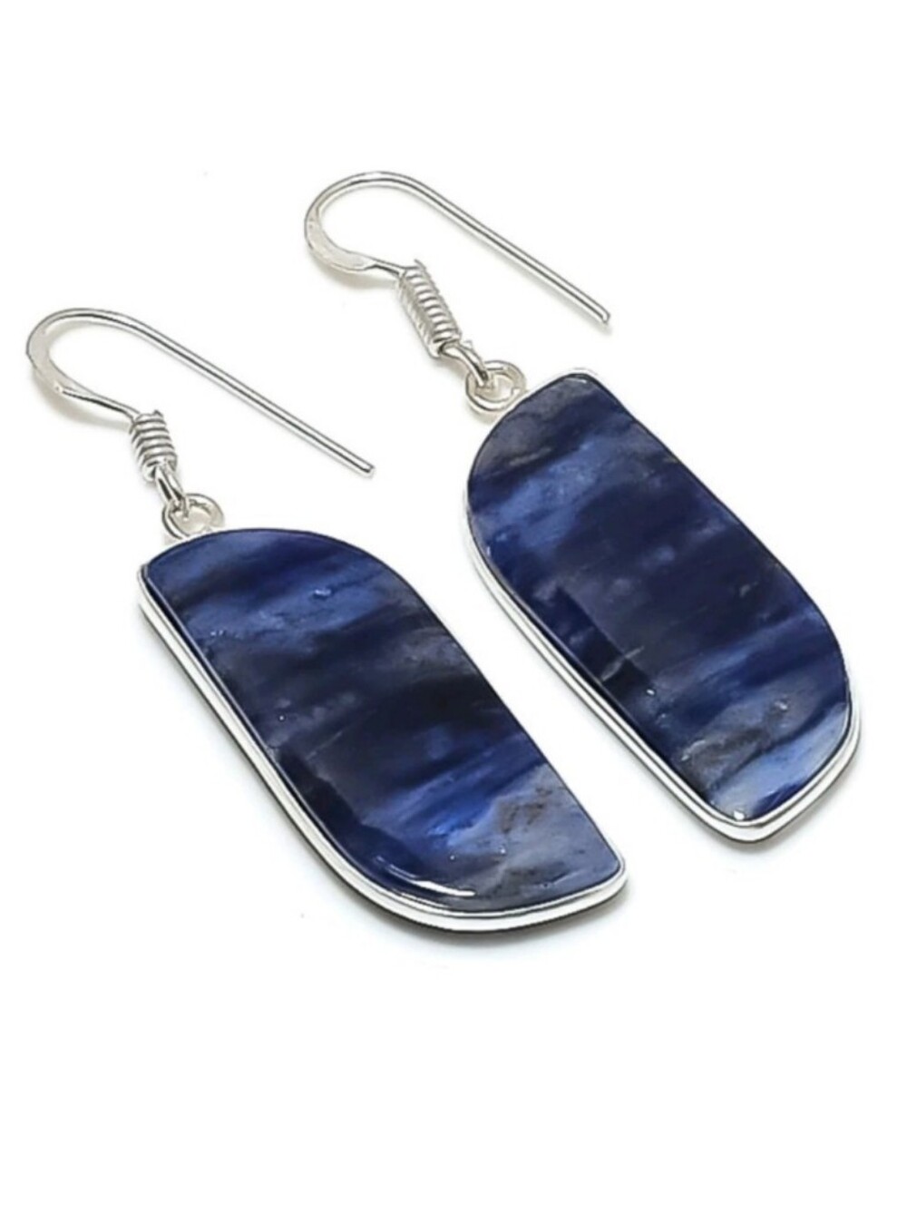 Sodalite Gemstone Jewelry 925 Sterling Silver Handmade Drop Dangle Earrings